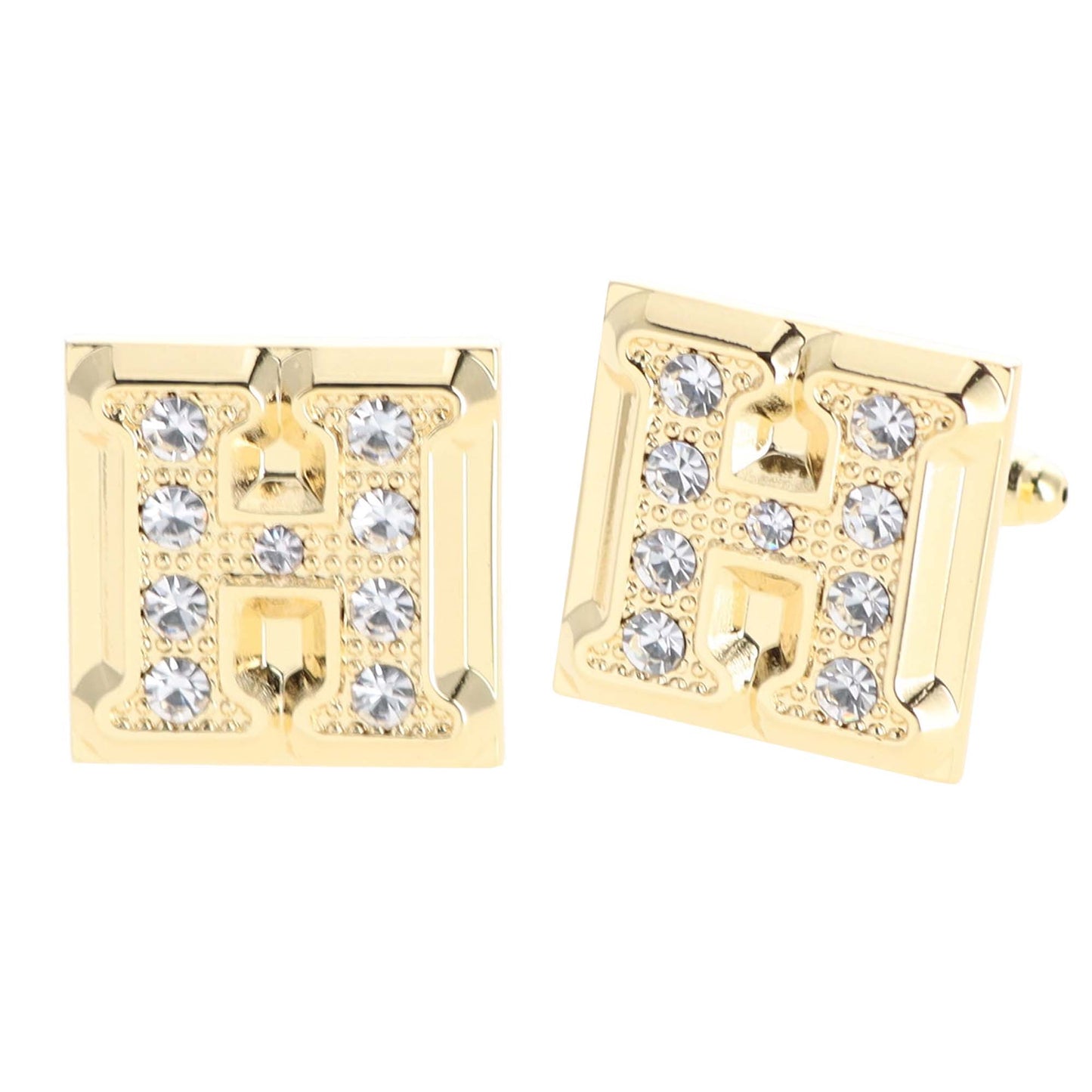 Vittorio Vico Rhinestone Initial Cufflinks: A to Z