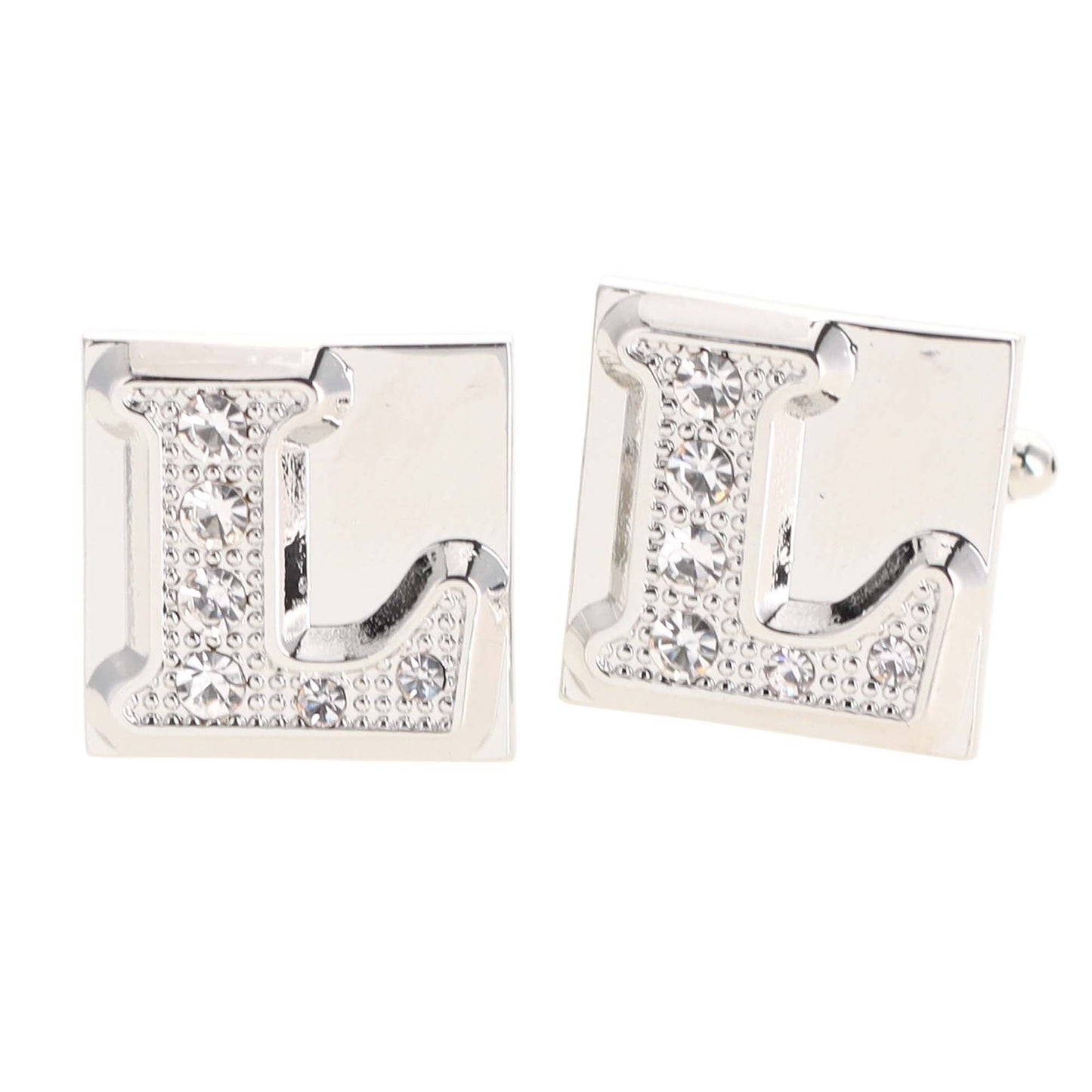 Vittorio Vico Rhinestone Initial Cufflinks: A to Z