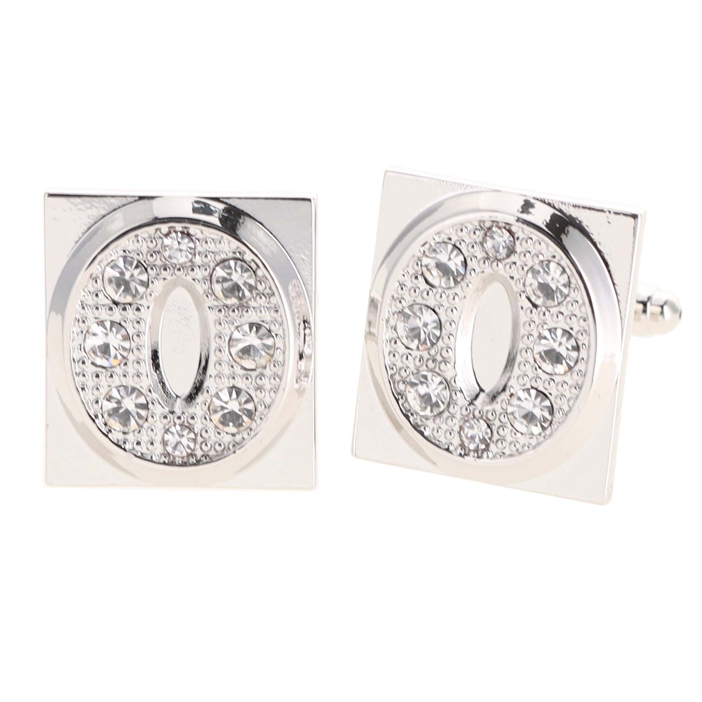 Vittorio Vico Rhinestone Initial Cufflinks: A to Z