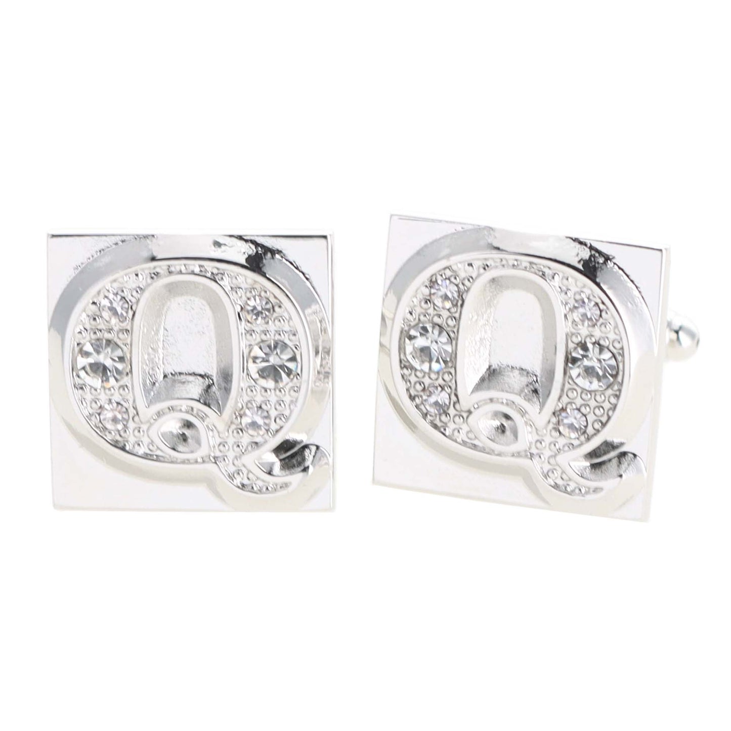 Vittorio Vico Rhinestone Initial Cufflinks: A to Z