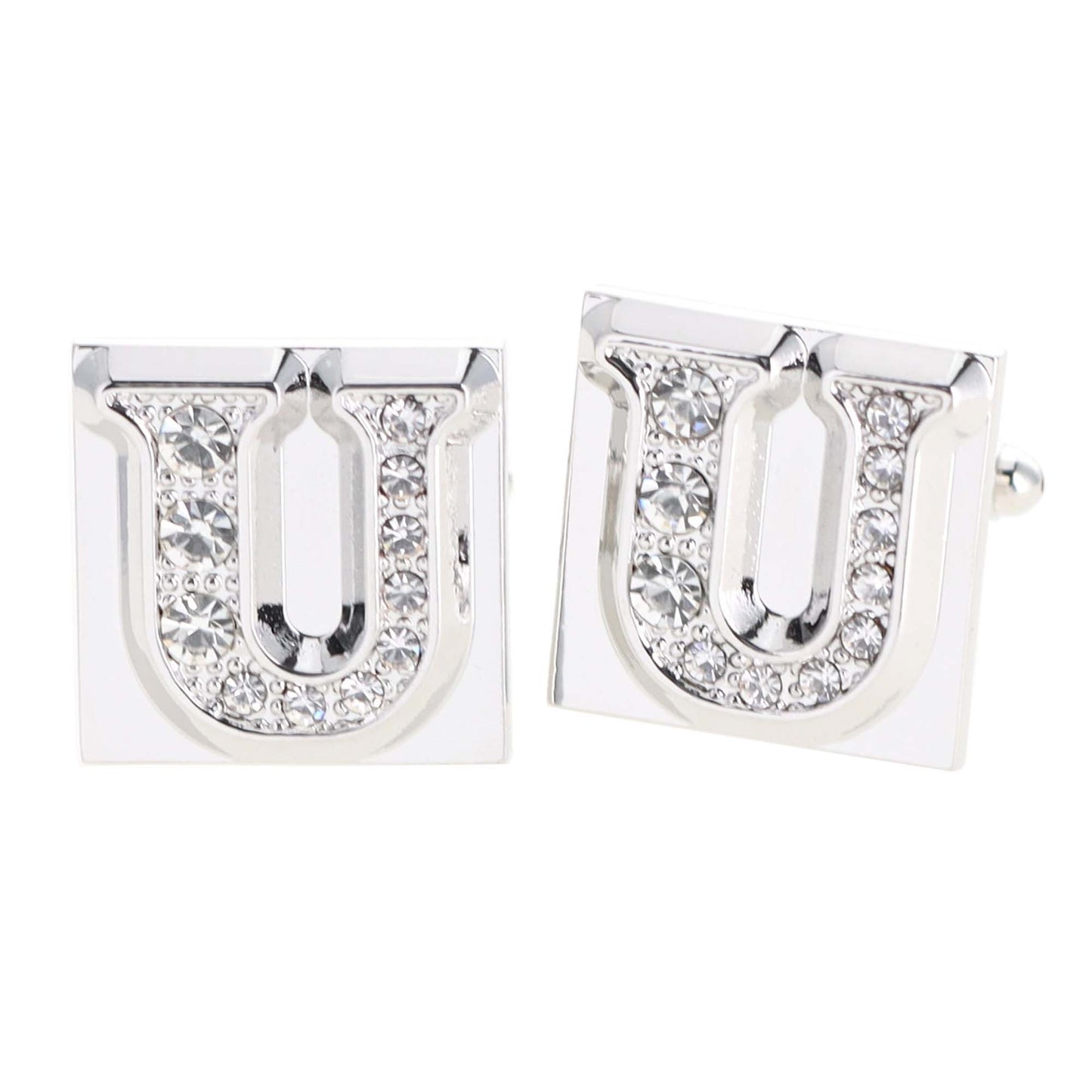 Vittorio Vico Rhinestone Initial Cufflinks: A to Z