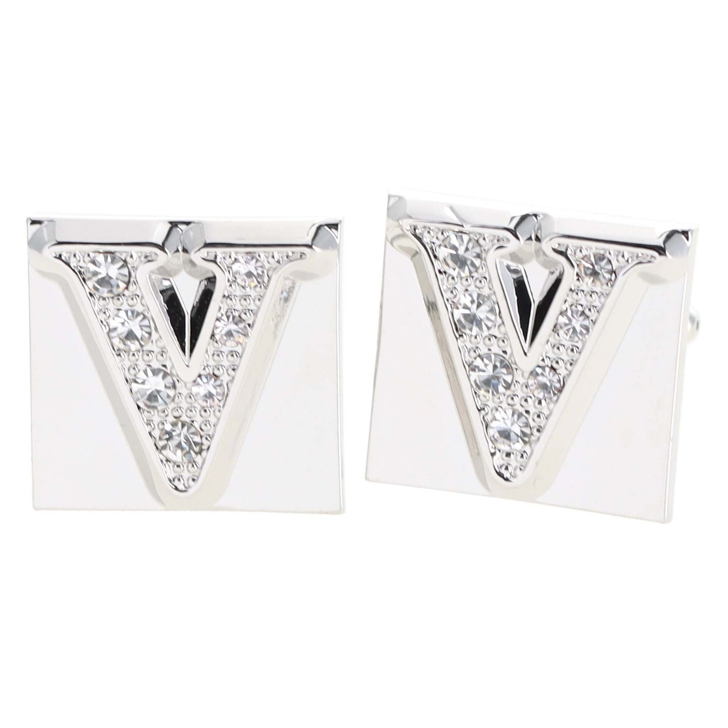 Vittorio Vico Rhinestone Initial Cufflinks: A to Z