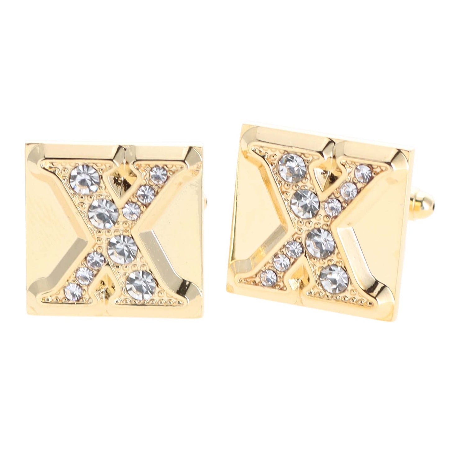 Vittorio Vico Rhinestone Initial Cufflinks: A to Z