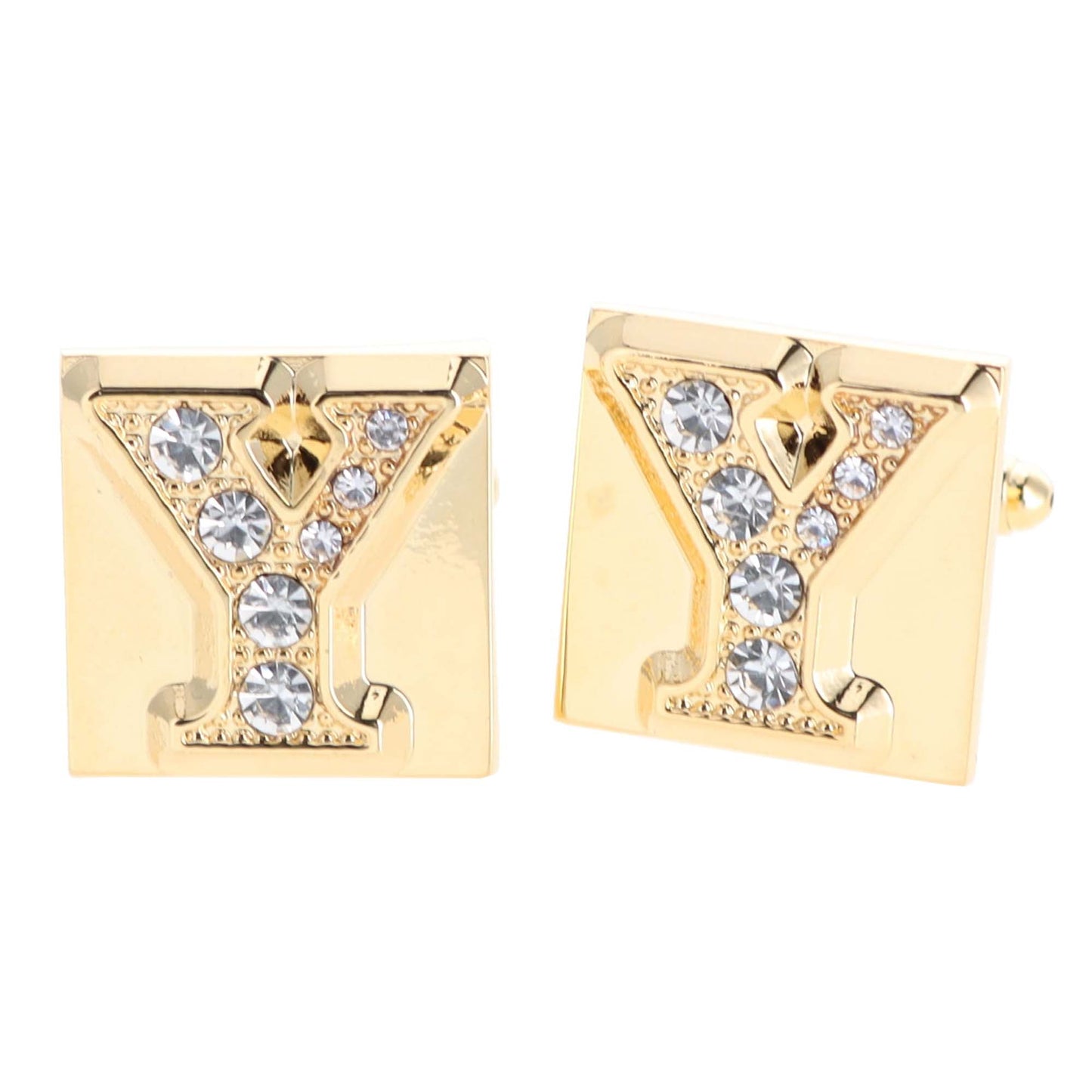 Vittorio Vico Rhinestone Initial Cufflinks: A to Z