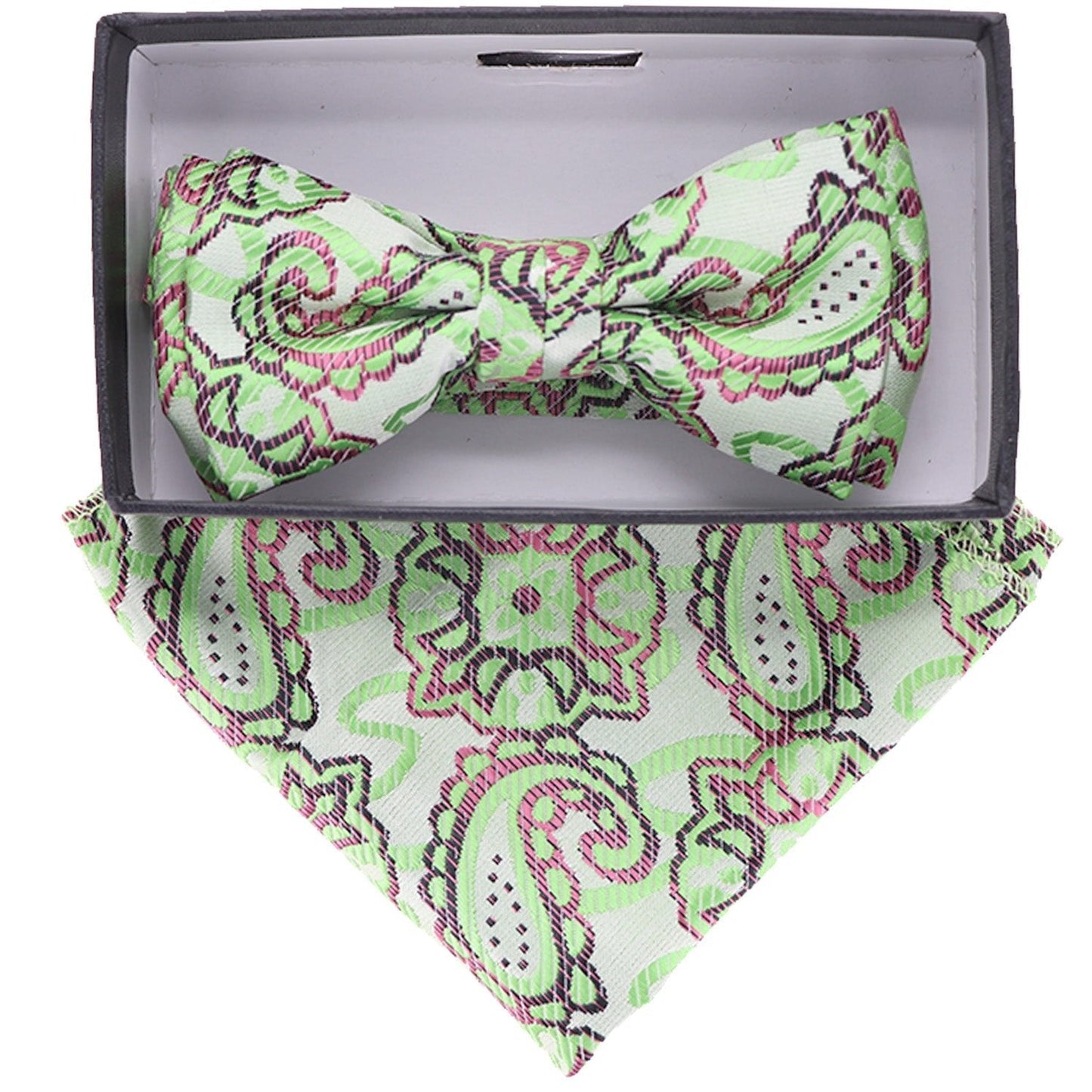 Vittorio Farina Boy's Designer Floral Print Print Bow Tie & Pocket Square