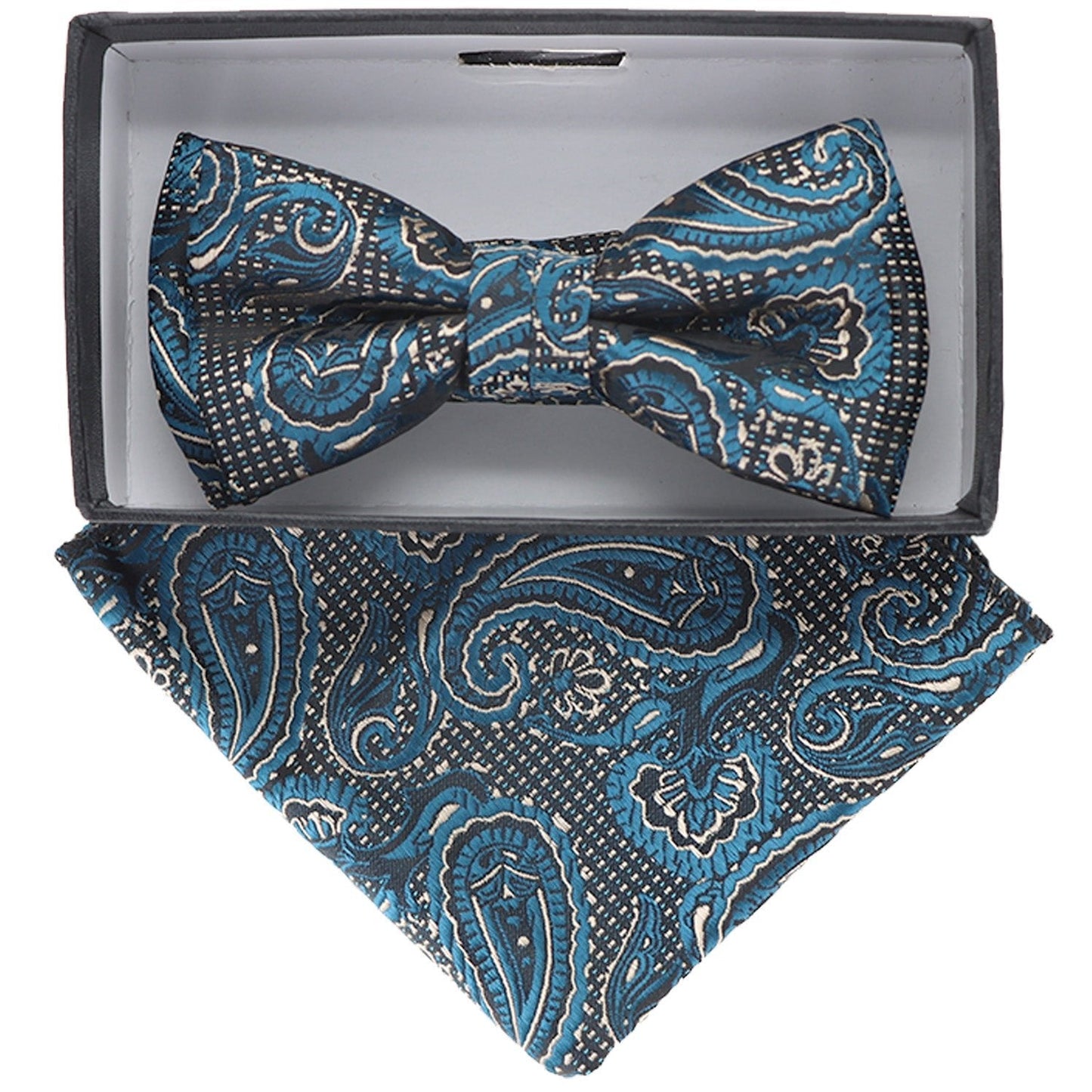 Vittorio Farina Boy's Designer Floral Print Print Bow Tie & Pocket Square