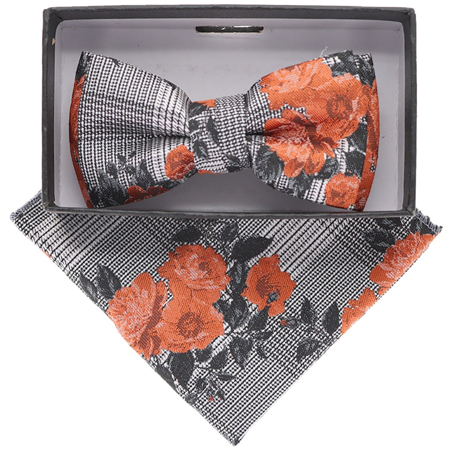 Vittorio Farina Boy's Designer Floral Print Print Bow Tie & Pocket Square