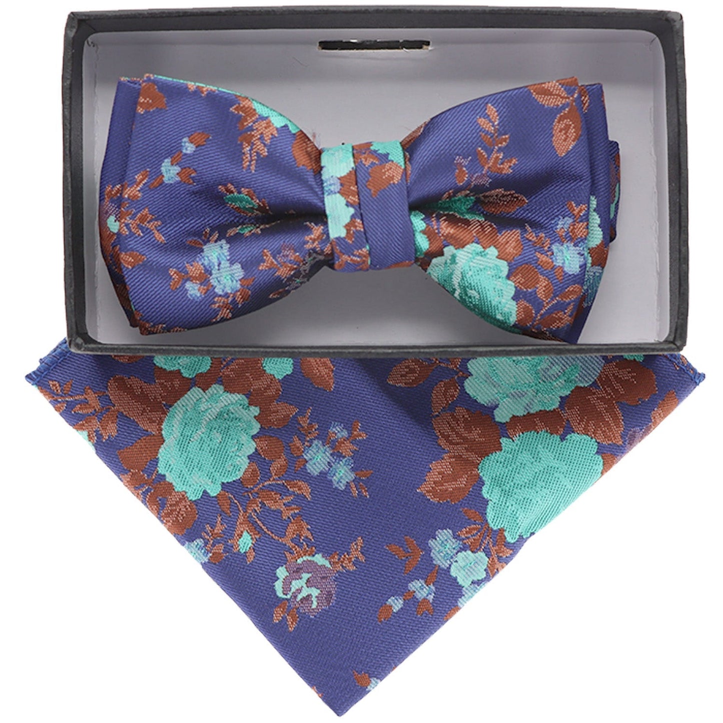 Vittorio Farina Boy's Designer Floral Print Print Bow Tie & Pocket Square