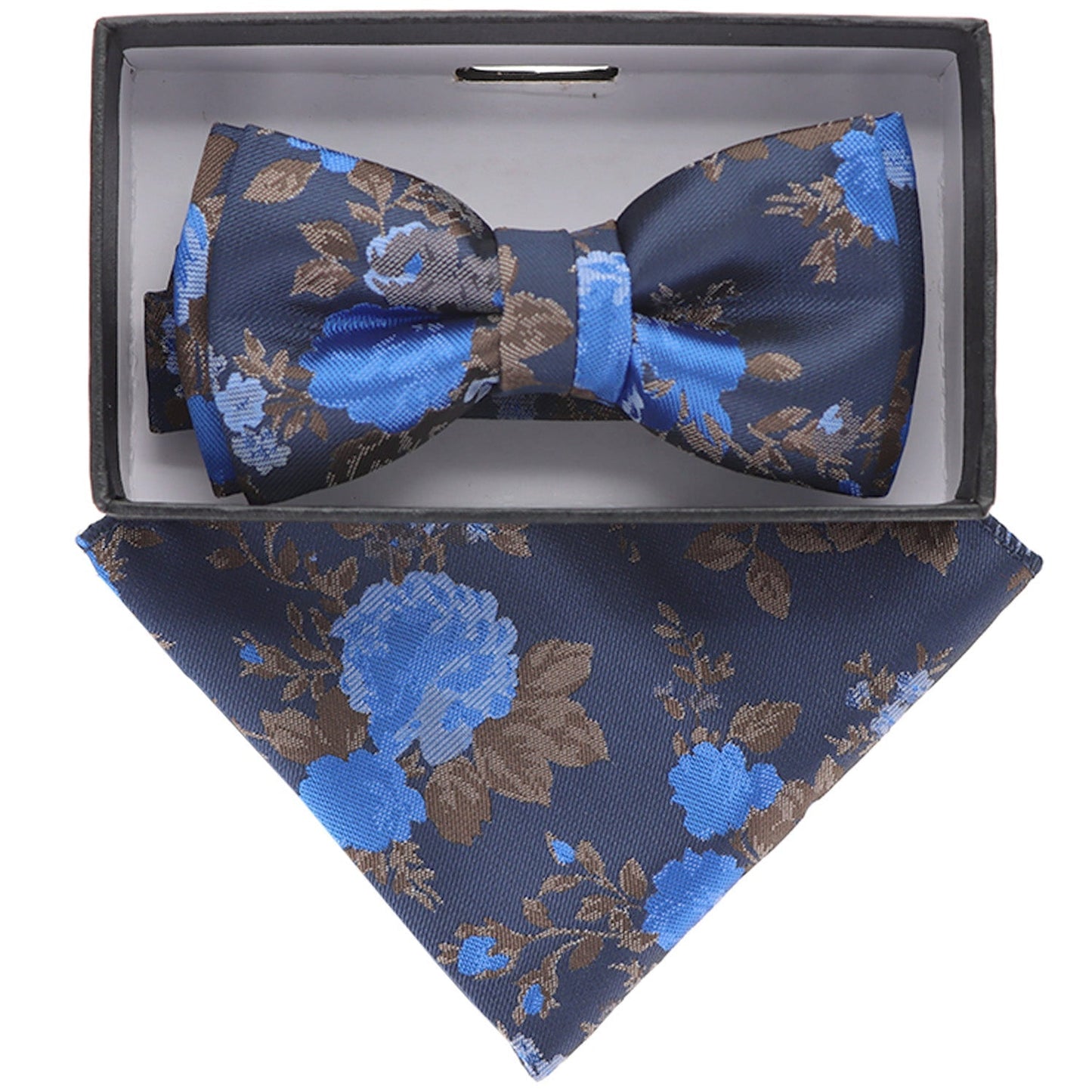 Vittorio Farina Boy's Designer Floral Print Print Bow Tie & Pocket Square