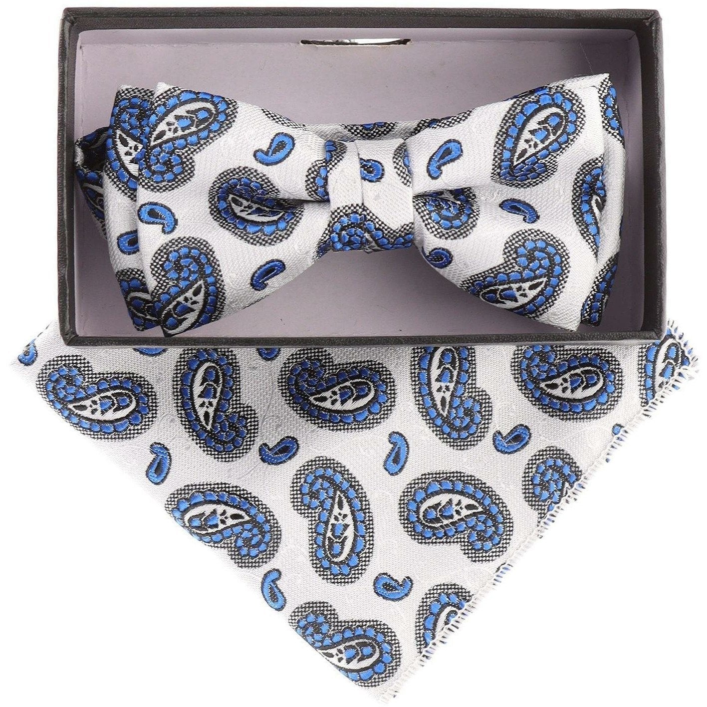 Vittorio Farina Boy's Designer Floral Print Print Bow Tie & Pocket Square