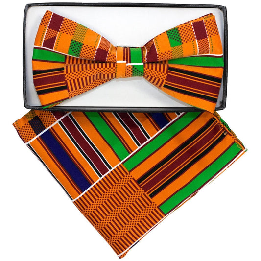 Vittorio Farina Kente Bow Tie & Pocket Square