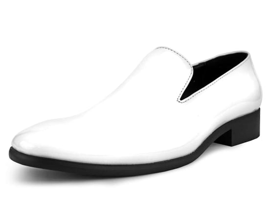 Amali Degas White Patent Leather Slip-on Men's Dress Shoe