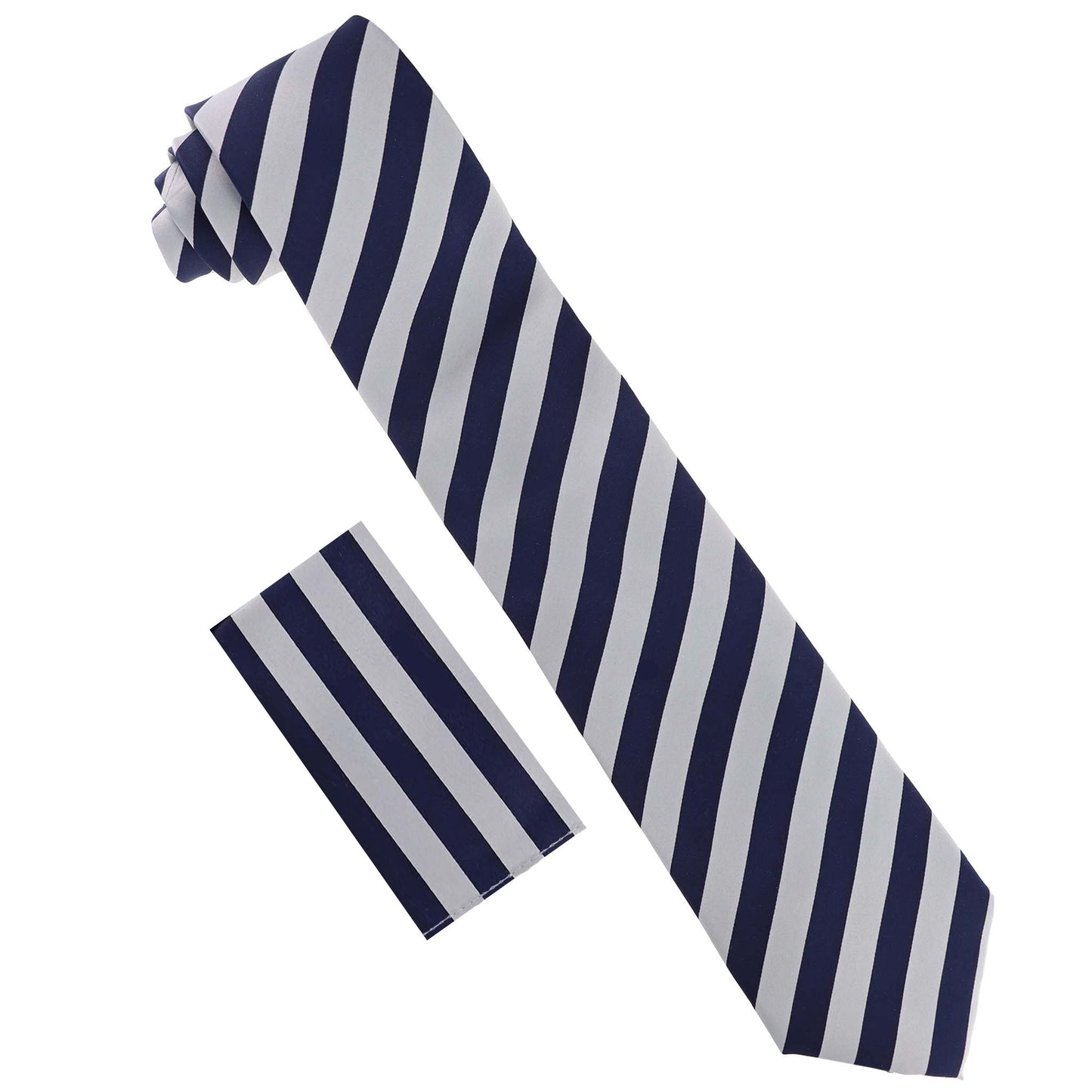 Vittorio Farina Striped Necktie & Pocket Square