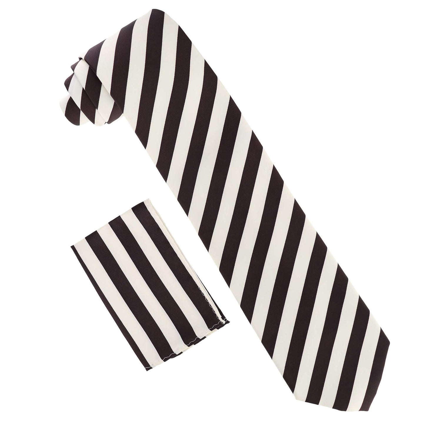 Vittorio Farina Striped Necktie & Pocket Square