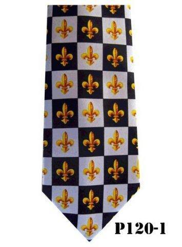 Vittorio Farina Fleur de Fleur de Lis Designer Satin Necktie & Pocket Square