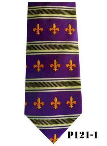 Vittorio Farina Fleur de Fleur de Lis Designer Satin Necktie & Pocket Square