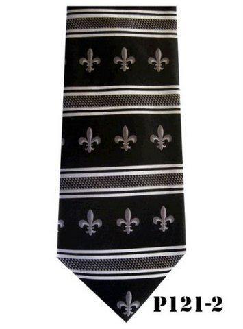 Vittorio Farina Fleur de Fleur de Lis Designer Satin Necktie & Pocket Square