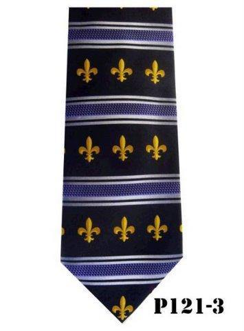 Vittorio Farina Fleur de Fleur de Lis Designer Satin Necktie & Pocket Square