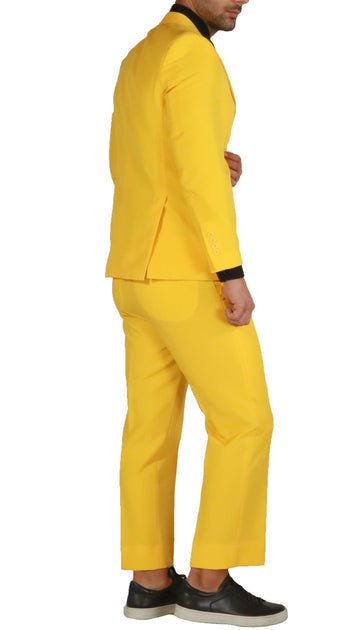 PAUL LORENZO MENS YELLOW SLIM FIT 2 PIECE SUIT