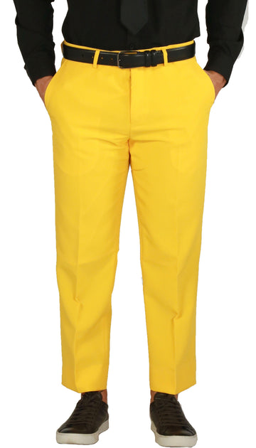 PAUL LORENZO MENS YELLOW SLIM FIT 2 PIECE SUIT