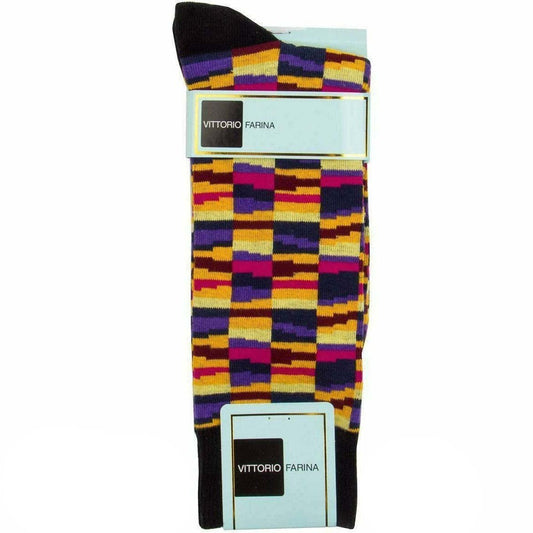 Vittorio Farina Men's Crazy Stripe Designer Dress Socks