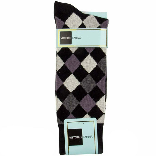 Vittorio Farina Men's Diamond Argyle Dress Socks