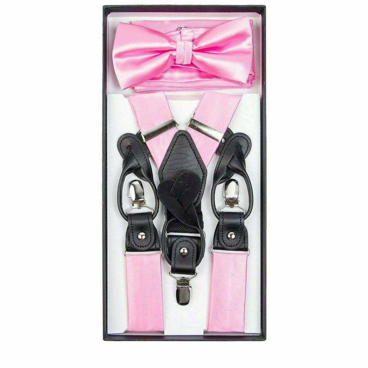 Vittorio Farina Gift Box (Satin Suspender, Bow Tie & Pocket Square Set)