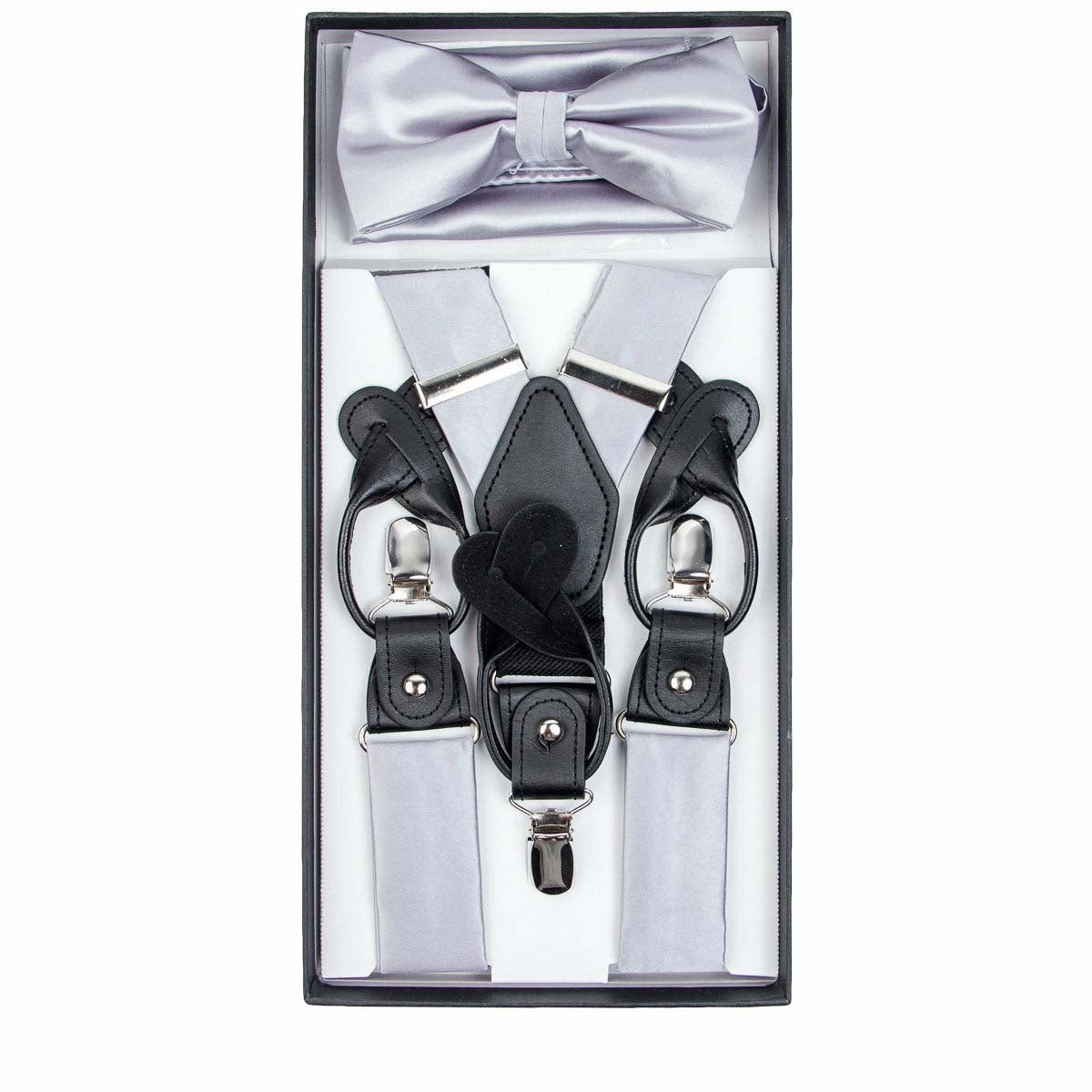 Vittorio Farina Gift Box (Satin Suspender, Bow Tie & Pocket Square Set)