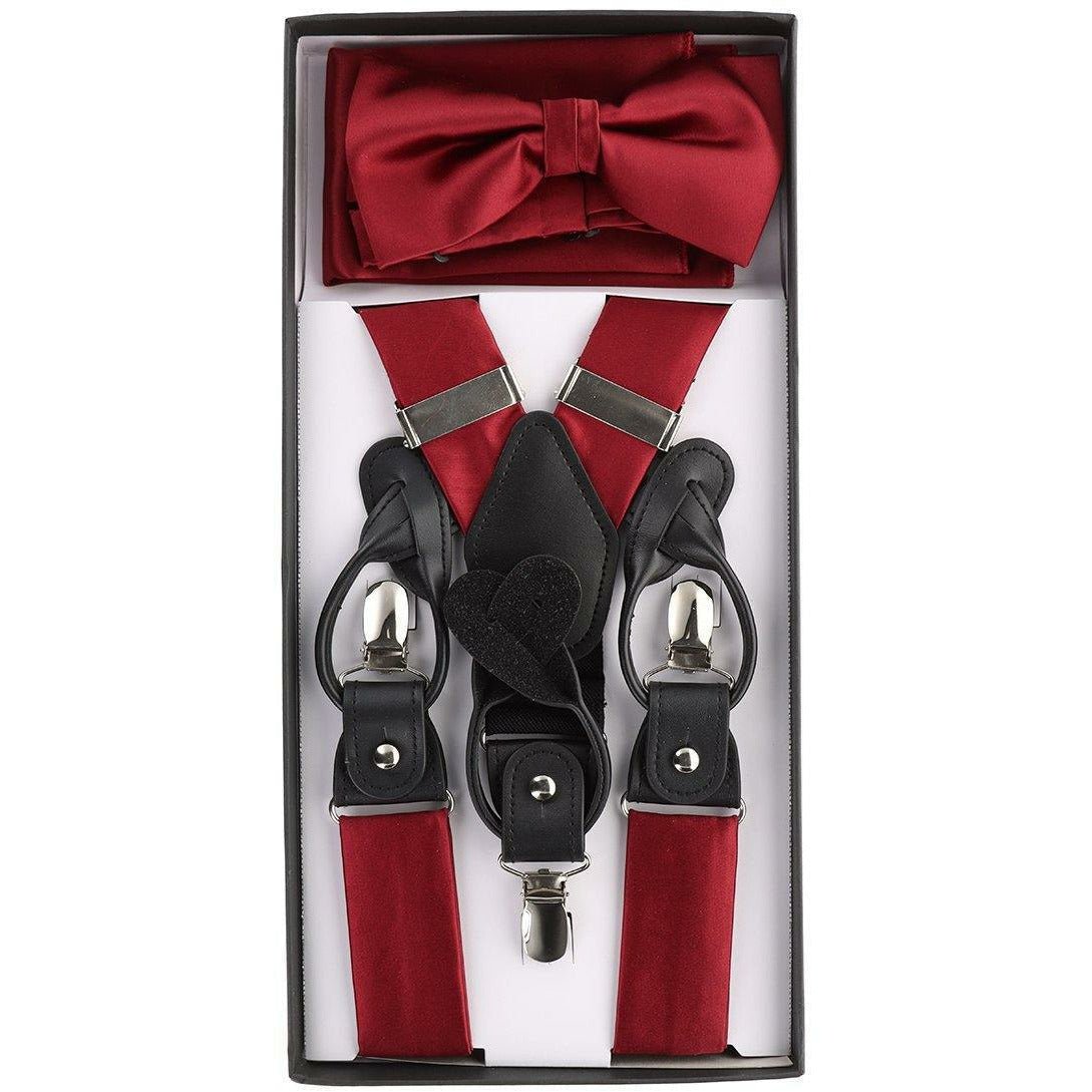 Vittorio Farina Gift Box (Satin Suspender, Bow Tie & Pocket Square Set)