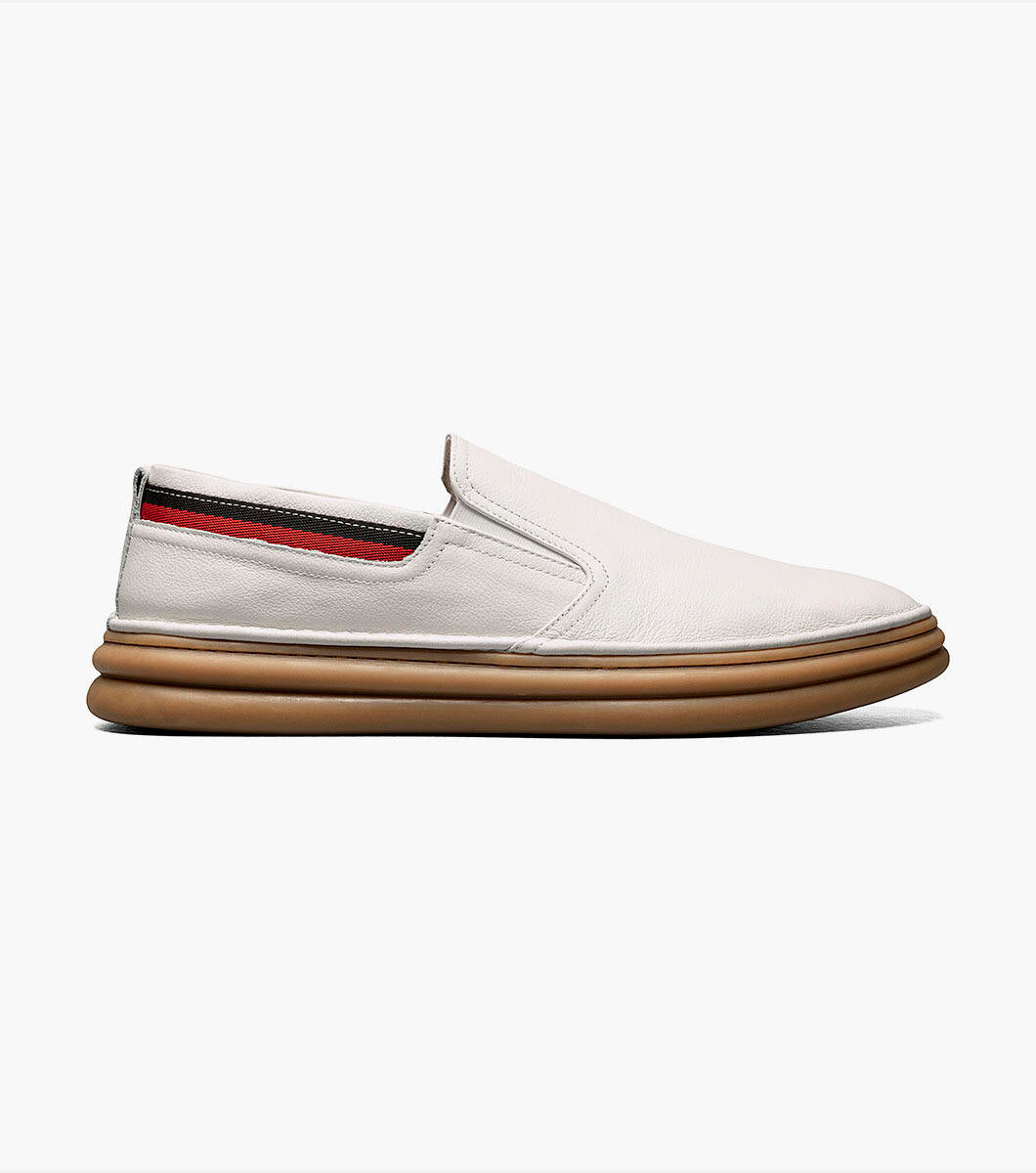 Stacy Adams Delmar White Plain Toe Slip-on Men’s Comfort Shoe