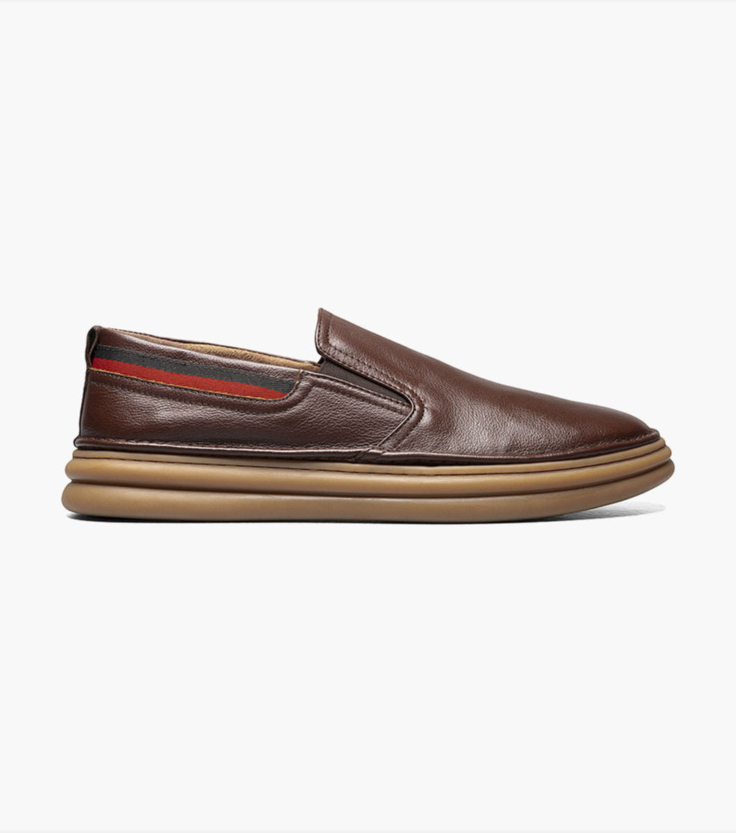 Stacy Adams Delmar Chocolate Brown Plain Toe Slip-on Men’s Comfort Shoe