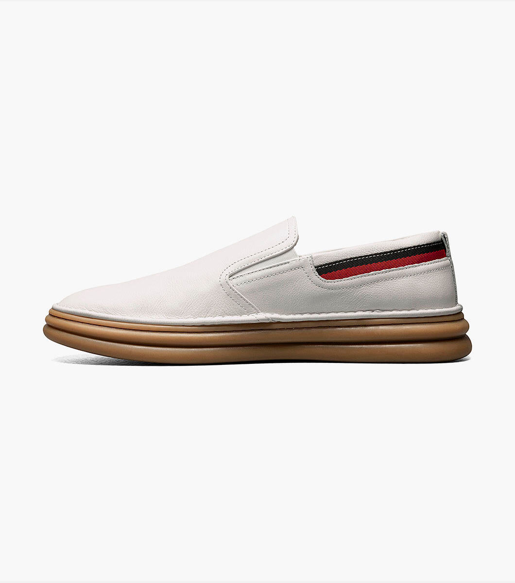 Stacy Adams Delmar White Plain Toe Slip-on Men’s Comfort Shoe