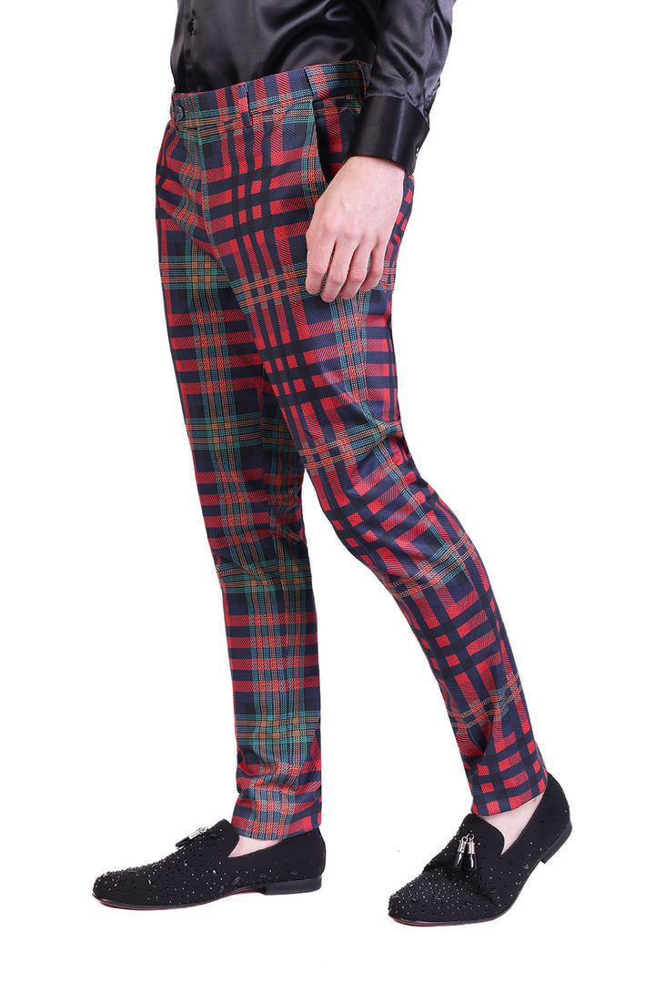 Barabas CP201 GRIP SPOT Tiger Checkered Slim Fit Dress Pant