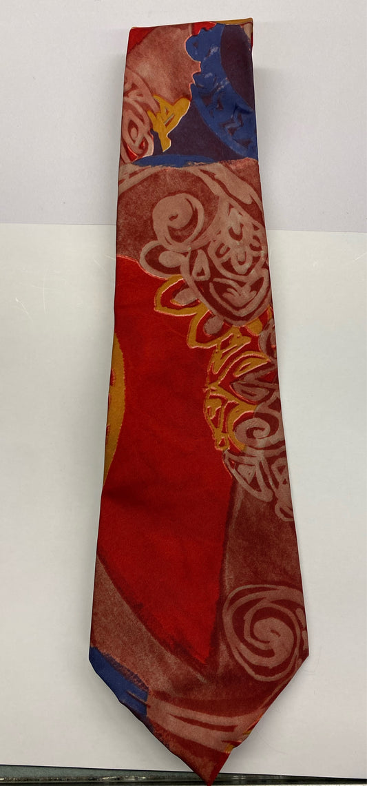 Excello Cravats Red Multicolored Tie