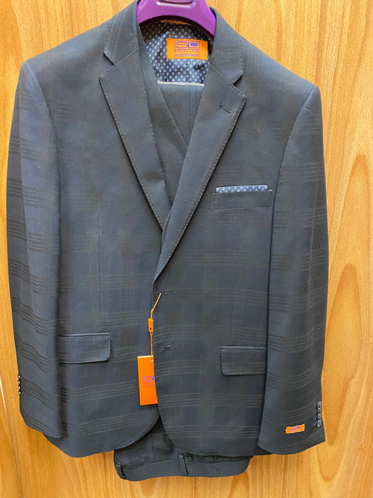 Steven Land Modern Man Carlo Plaid 3-Piece Suit Size 38R