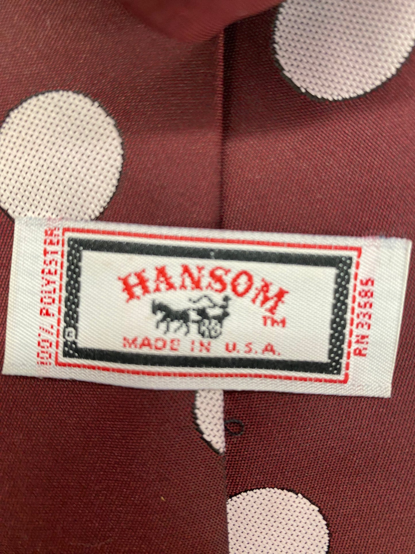 Hansom Made in the USA 🇺🇸 Burgundy Polka Dot Tie and Hankie Combo