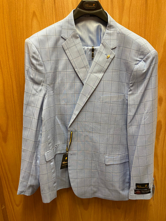 Falcone Blue Check 3-Piece Suit 62L 9228-BUDV 752