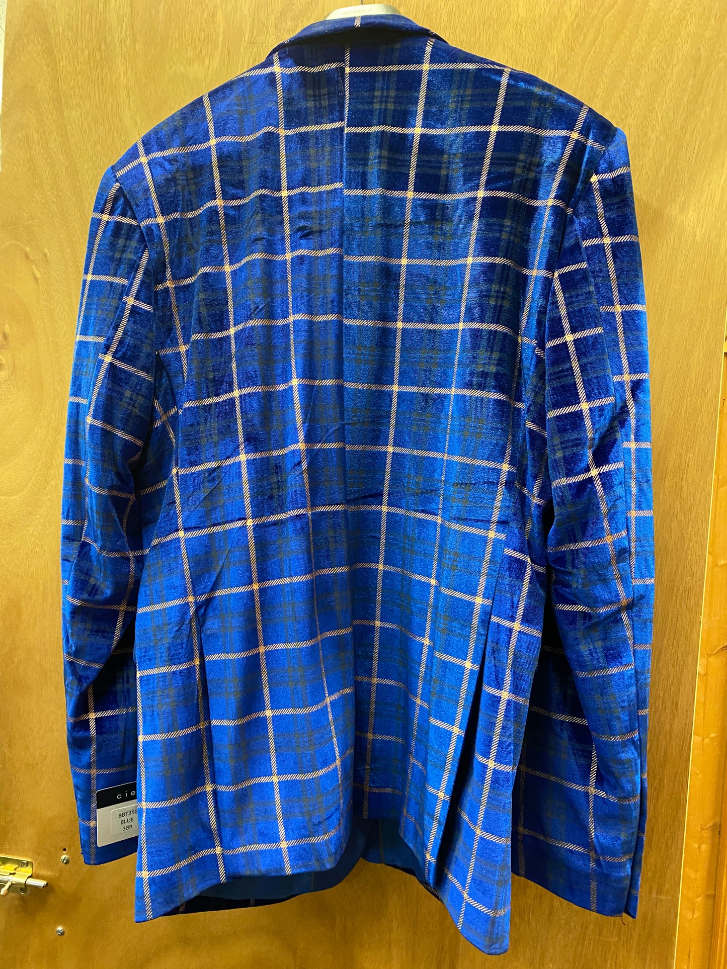 Cielo Royal Blue/Gold Checkered Blazer/sport jacket