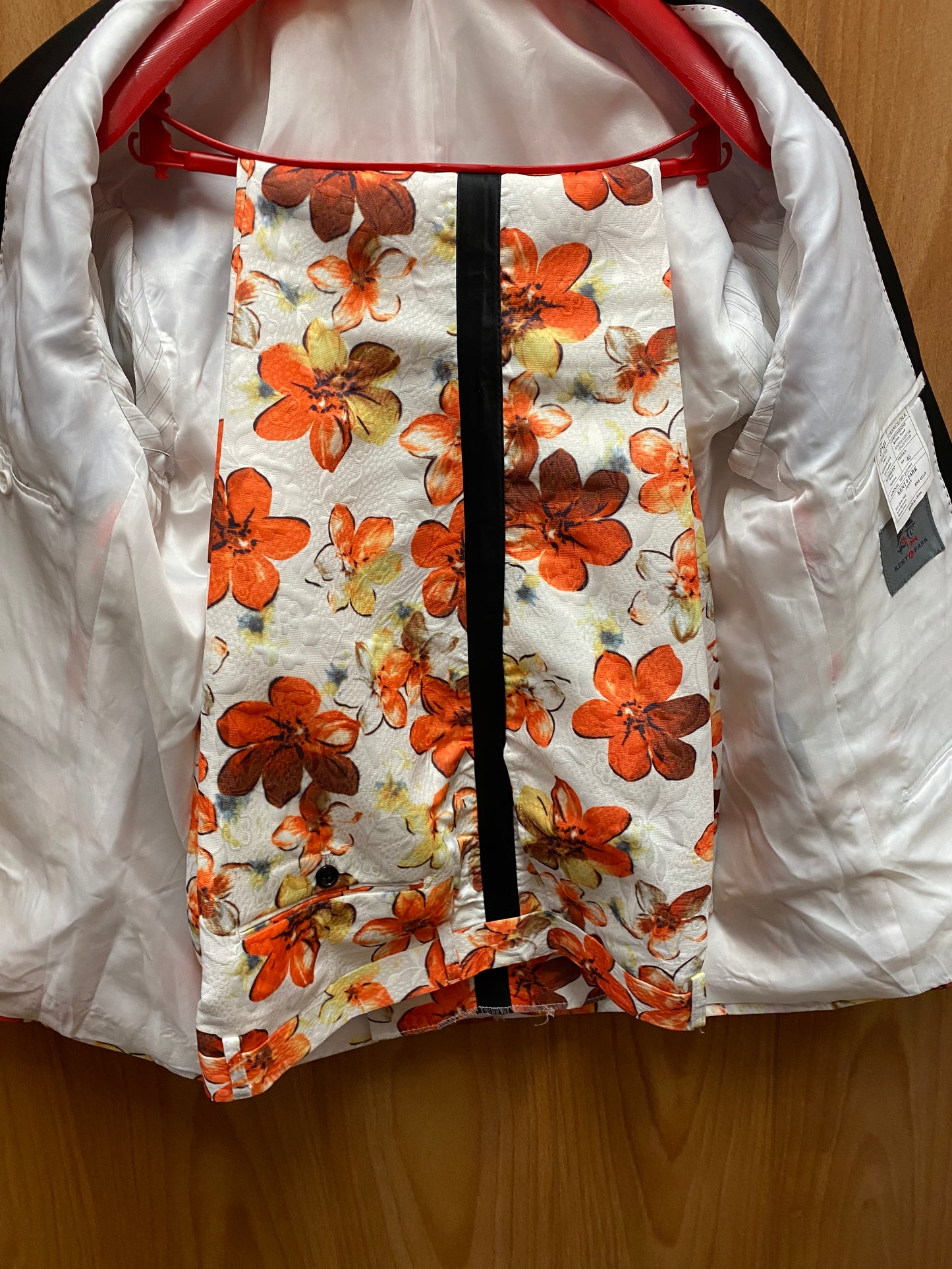 Kent & Park JP101 Orange Floral Print 2-Piece Suit