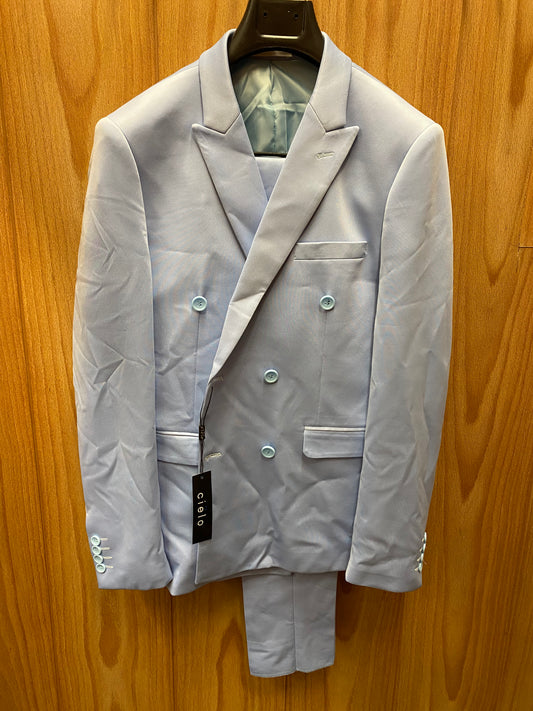 Cielo BP3546 Ultra-slim Stretch Sky Blue Double Breasted Suit