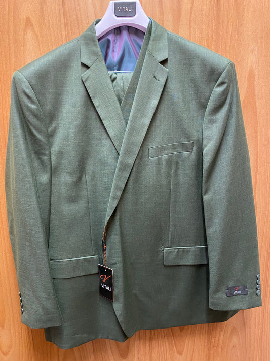 Vitali Olive Green 3-Piece Suit 58R M3090-NP