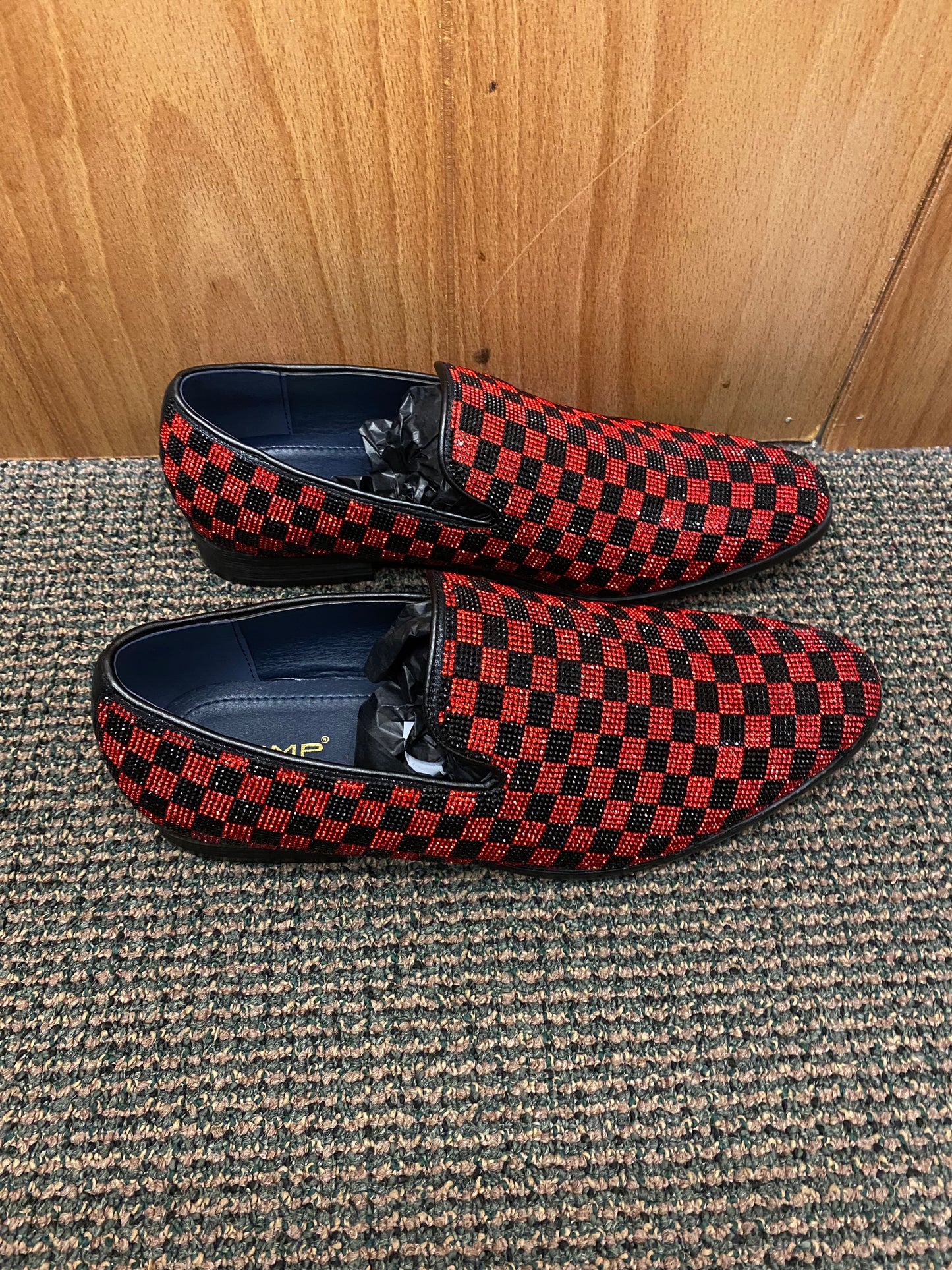 Jump New York Jewel Red/Black Men’s Smoking slip-on Dress Shoes