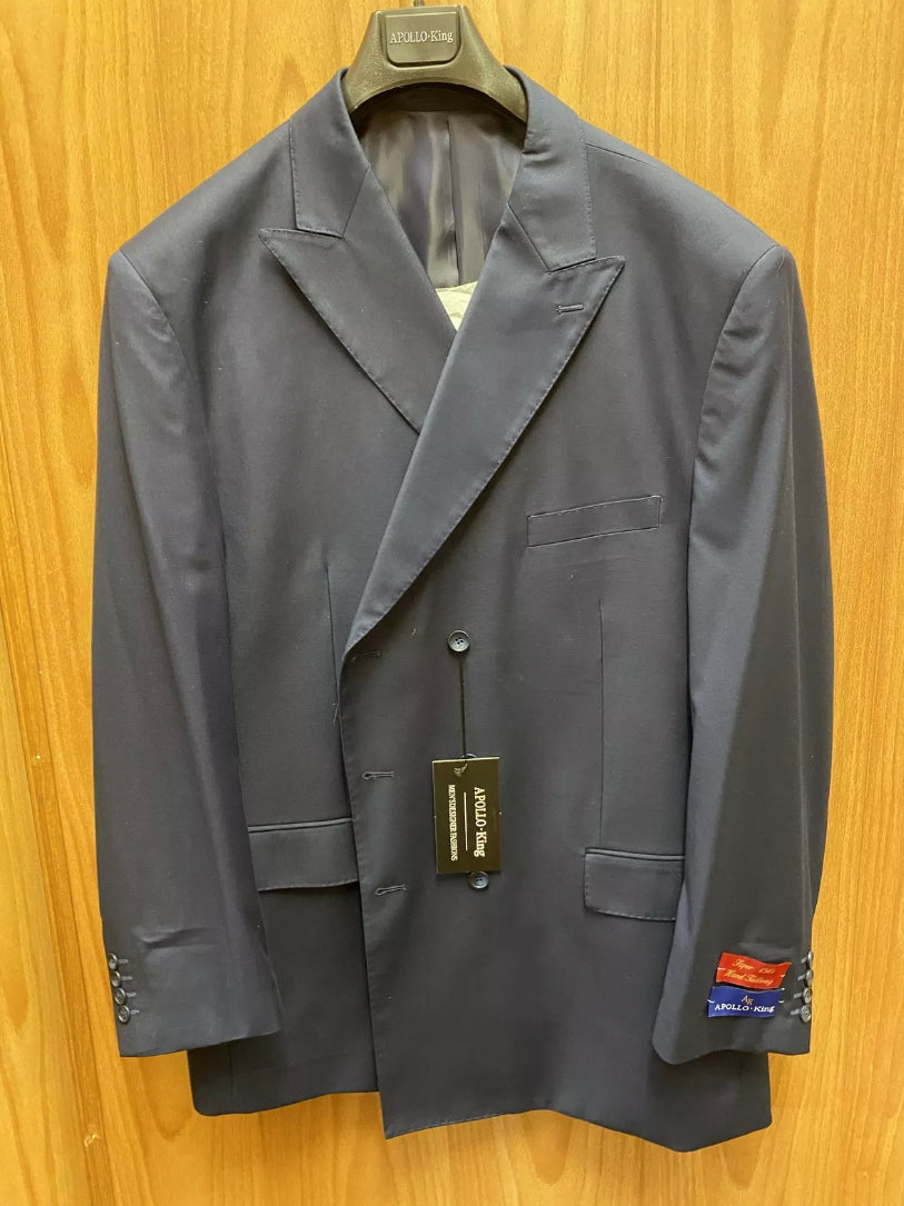 Apollo King Navy Double Breasted 2-Piece Suit 54R