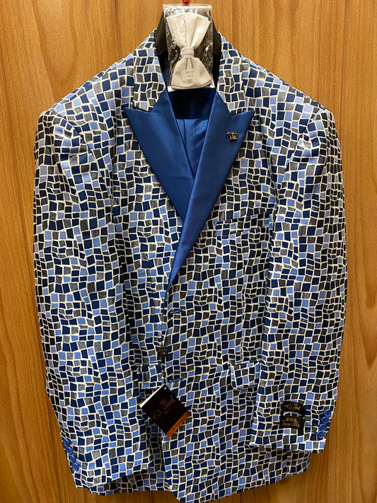 EJ Samuel Blue 2-Piece Suit 44R