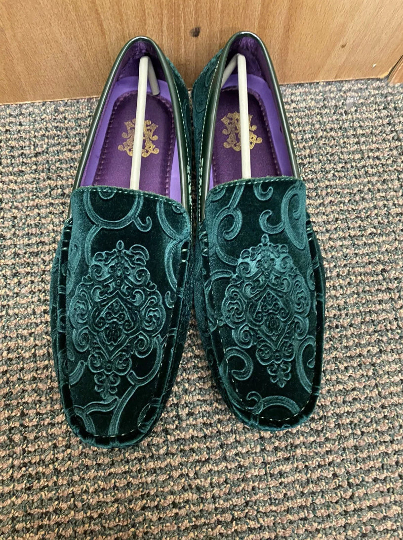 After Midnite Green Paisley Slip-on Men's Dress/Prom Shoes Sizes 7-13 Style 6913