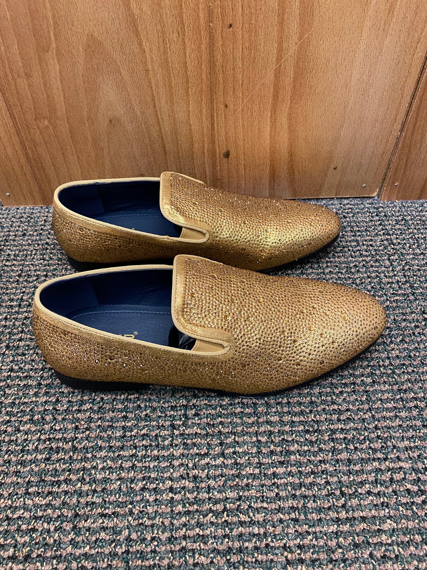 Jump New York Lavish Gold Men’s Smoking slip-on Dress Shoes