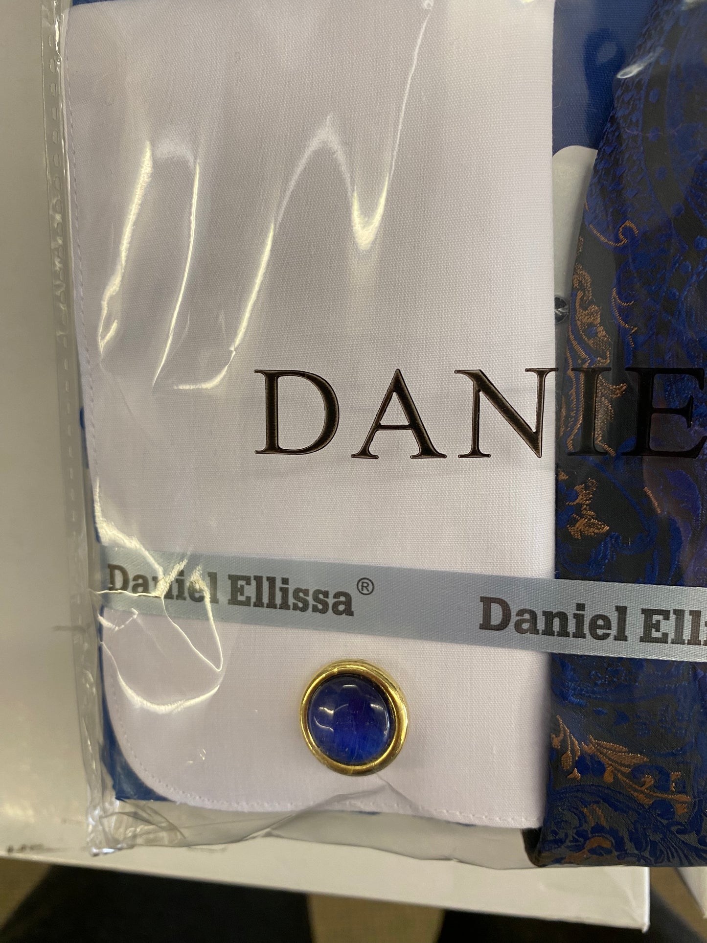 Daniel Ellissa DS3825P2 Royal Blue French Cuff Men’s Dress Shirt