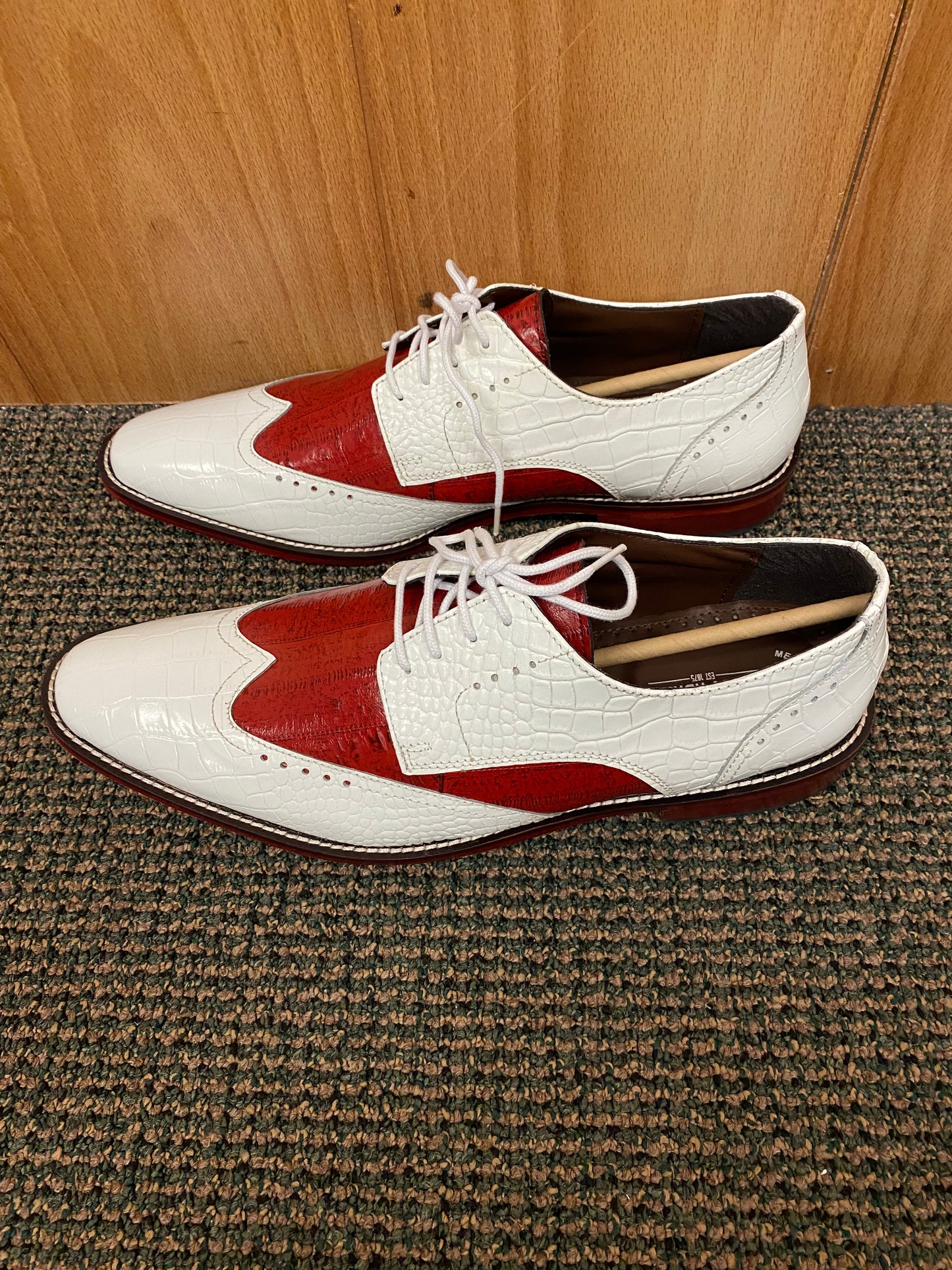 Stacy Adams Ferrara White/Red dress shoes