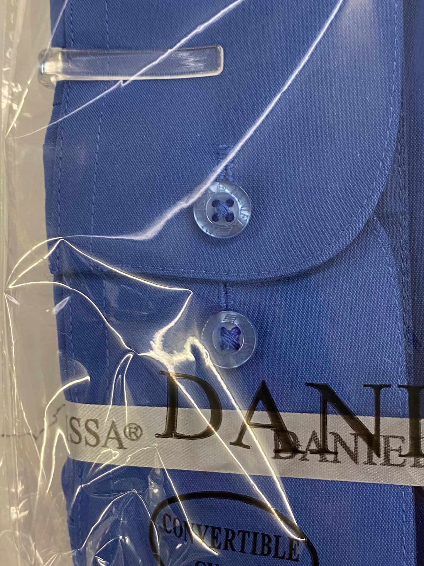 Daniel Ellissa DS3001 Royal Blue Convertible cuff Men’s Dress Shirt