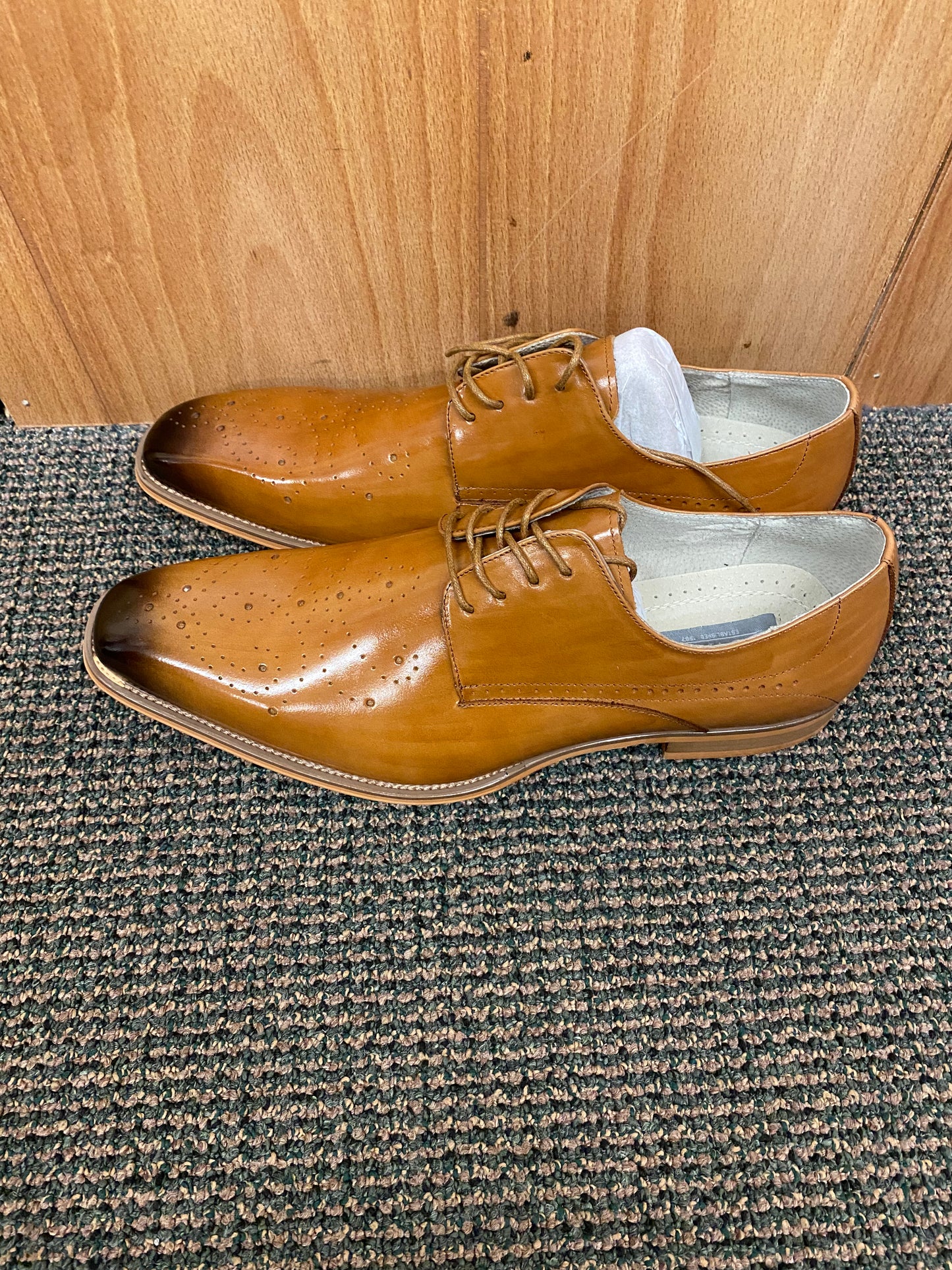 Giovanni Joel Tan Leather Hand-made Lace-up Dress Shoes